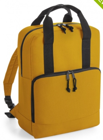 Sac à dos personnalisable polyester recyclé Jaune moutarde